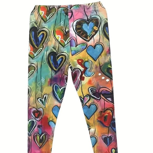 Leggings Abstract Heart Design - NEW - Picture 2 of 6